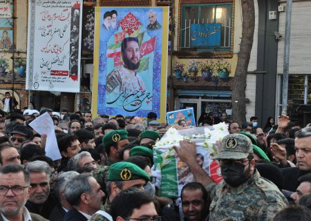 تشییع پیکر شهید حافظ امنیت «حسن براتی» در کاشمر