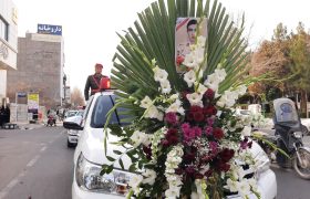 تشییع پیکر مطهر مرزبان شهید جواد حسن زاده توسط مردم کاشمر